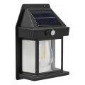 LED saules sienas gaismeklis ar sensoru LED/3,7V 600 mAh IP44 melns