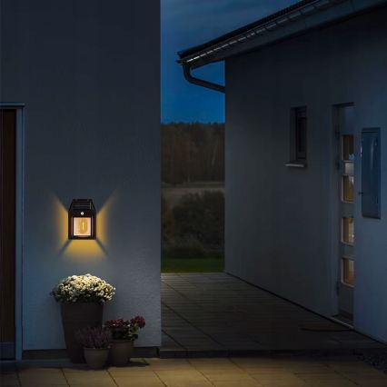 LED saules sienas gaismeklis ar sensoru LED/3,7V 600 mAh IP44 melns