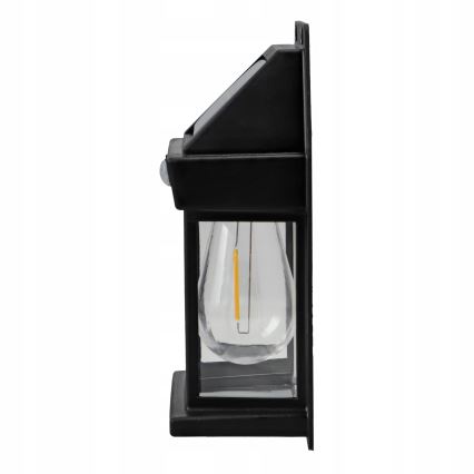 LED saules sienas gaismeklis ar sensoru LED/3,7V 600 mAh IP44 melns