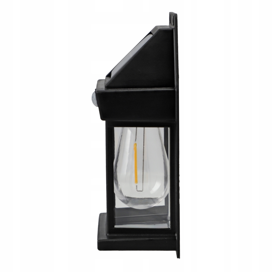 LED saules sienas gaismeklis ar sensoru LED/3,7V 600 mAh IP44 melns