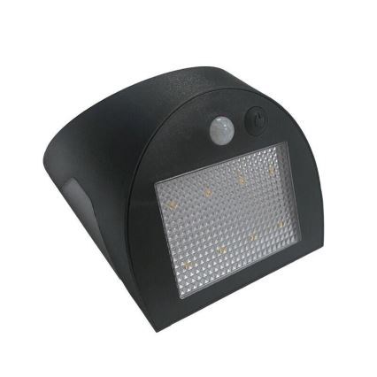 LED saules sienas gaismeklis ar sensoru LED/3W/3,7V 3000/4000K 1200 mAh IP54 melns