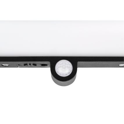LED saules sienas gaismeklis ar kustības un krēslas sensoru LED/3W/3,7V IP54 1500 mAh melns