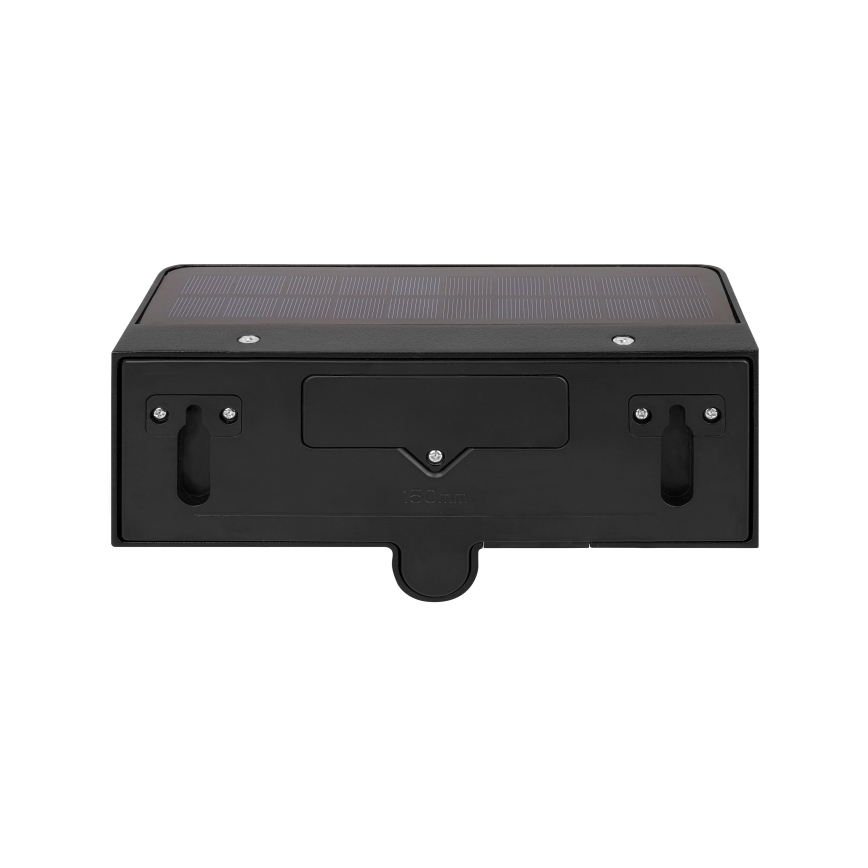 LED saules sienas gaismeklis ar kustības un krēslas sensoru LED/3W/3,7V IP54 1500 mAh melns