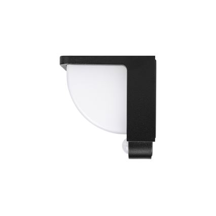 LED saules sienas gaismeklis ar kustības un krēslas sensoru LED/3W/3,7V IP54 1500 mAh melns