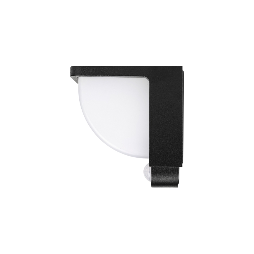 LED saules sienas gaismeklis ar kustības un krēslas sensoru LED/3W/3,7V IP54 1500 mAh melns