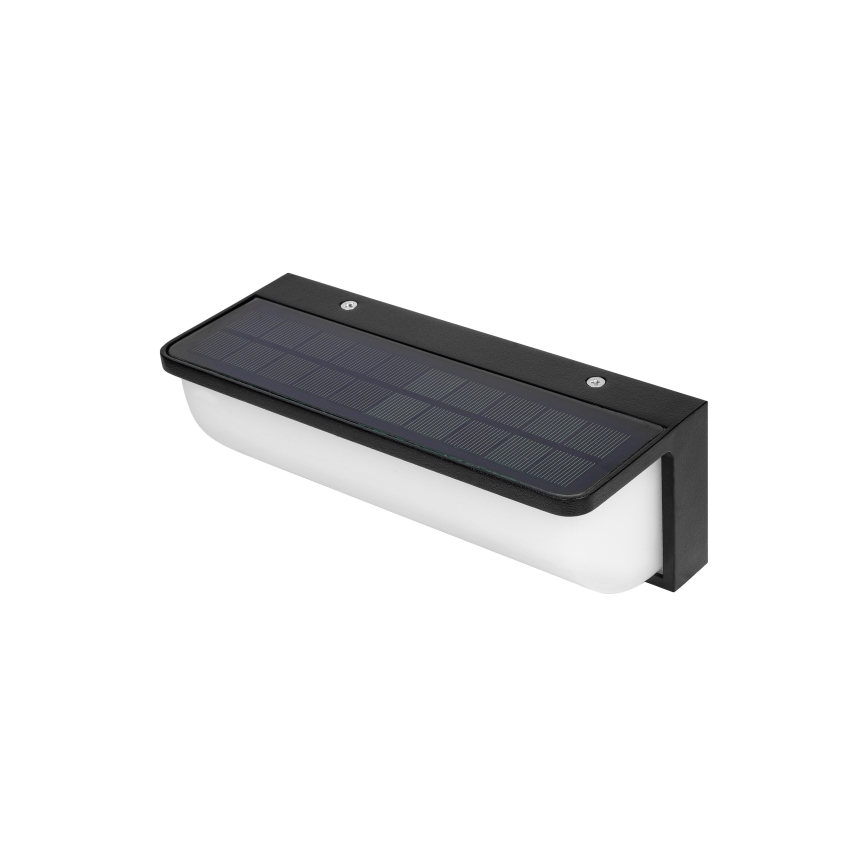 LED saules sienas gaismeklis ar kustības un krēslas sensoru LED/3W/3,7V IP54 1500 mAh melns