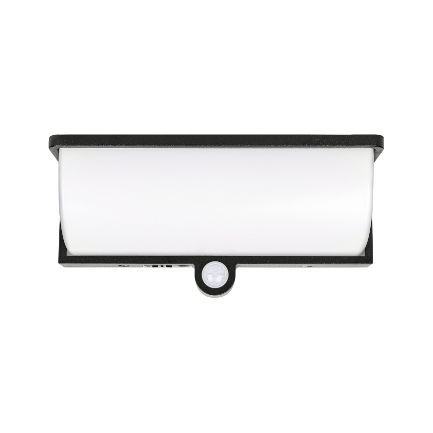 LED saules sienas gaismeklis ar kustības un krēslas sensoru LED/3W/3,7V IP54 1500 mAh melns