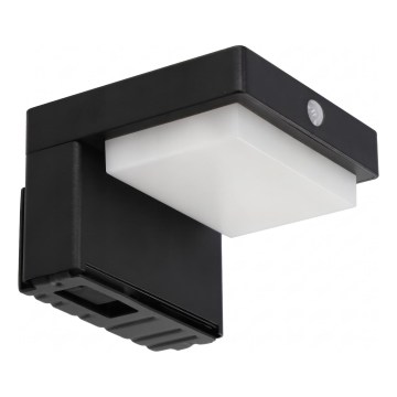 LED Saules sienas gaismeklis ar sensoru LED/5W/3,7V 2000 mAh IP44 melns