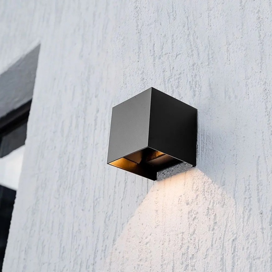 LED saules sienas gaismeklis ar sensoru LED/9W/3,7V 3000/4000/5000K IP65 2600 mAh melns