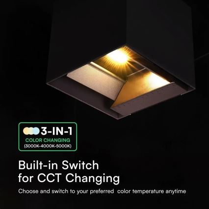 LED saules sienas gaismeklis ar sensoru LED/9W/3,7V 3000/4000/5000K IP65 2600 mAh melns