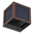 LED saules sienas gaismeklis ar sensoru LED/9W/3,7V 3000/4000/6000K IP65 2600 mAh brūns