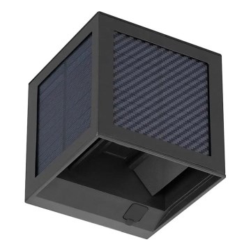 LED saules sienas gaismeklis ar sensoru LED/9W/3,7V 3000/4000/6000K IP65 2600 mAh melns