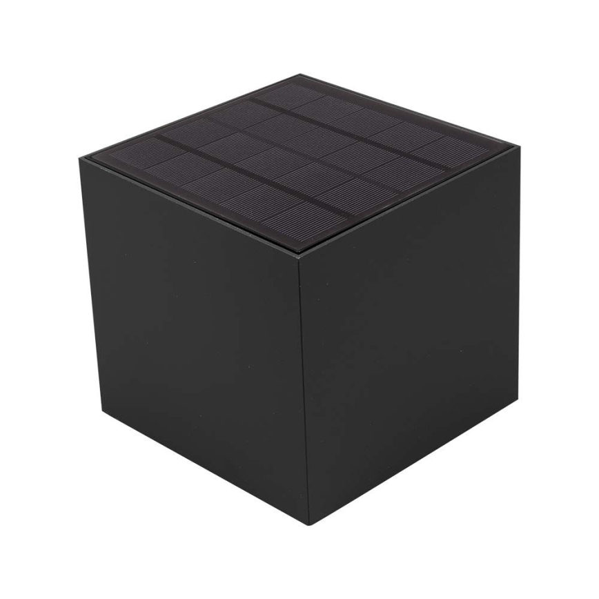 LED saules sienas gaismeklis ar sensoru 9W/5V 3000/4000/5000K IP65 2600 mAh antracīts