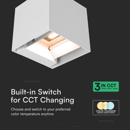LED saules sienas gaismeklis ar sensoru LED/9W/5V 3000/4000/5000K IP65 2600 mAh balts