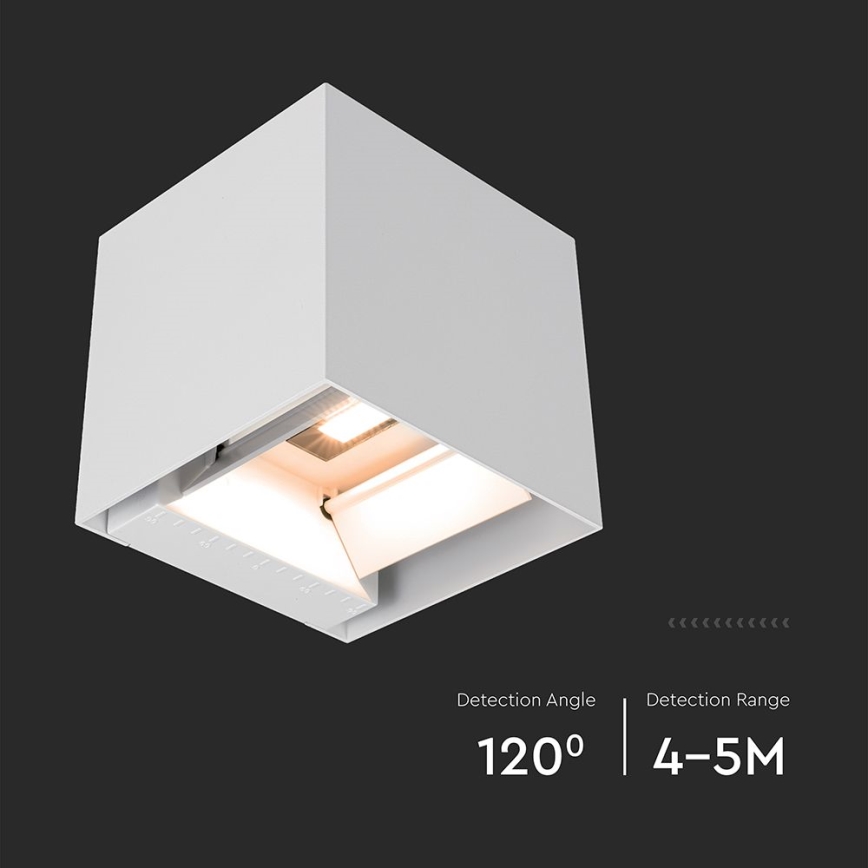 LED saules sienas gaismeklis ar sensoru LED/9W/5V 3000/4000/5000K IP65 2600 mAh balts