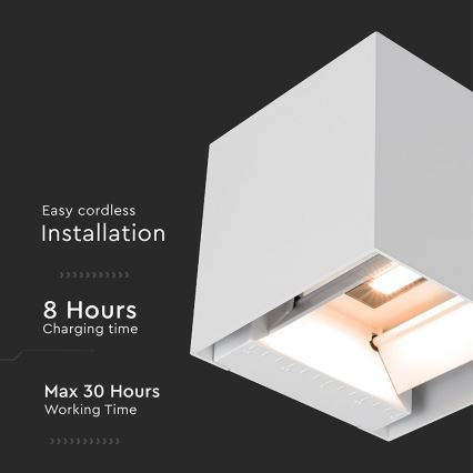 LED saules sienas gaismeklis ar sensoru LED/9W/5V 3000/4000/5000K IP65 2600 mAh balts