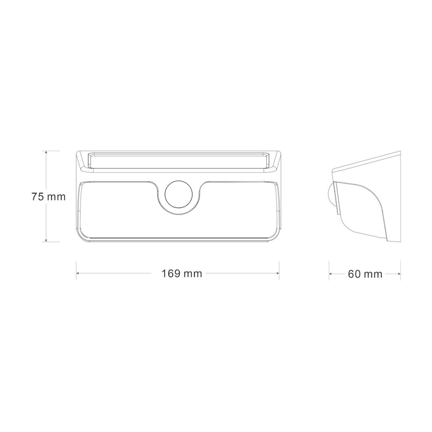 LED saules sienas gaismeklis ar sensoru LINK LED/5W/3,7V IP65 melns