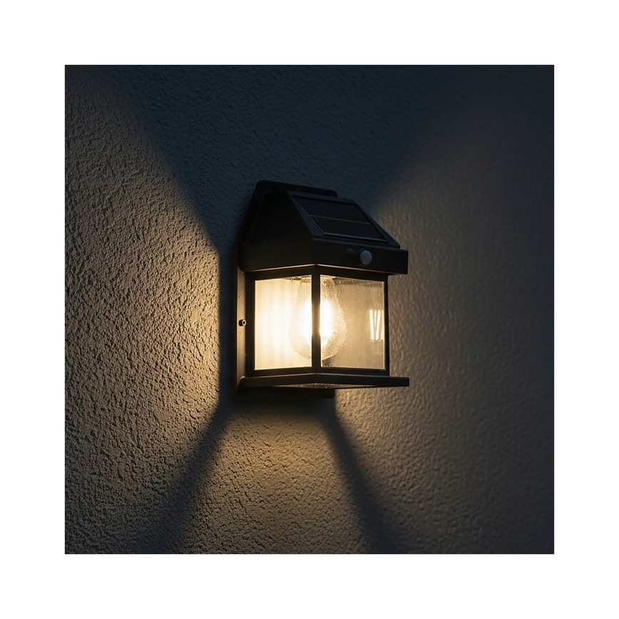 LED saules sienas gaismeklis ar sensoru OMVIA LED/3,7V 3000K IP44 1200 mAh