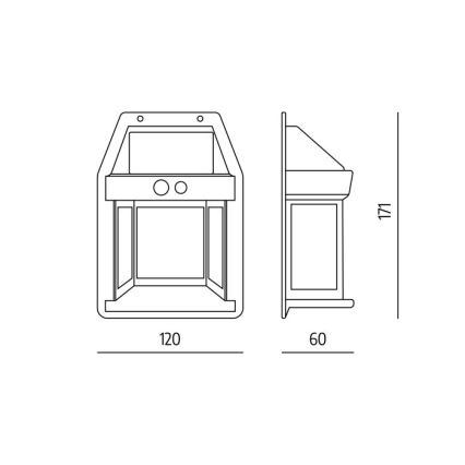 LED saules sienas gaismeklis ar sensoru OMVIA LED/3,7V 3000K IP44 1200 mAh