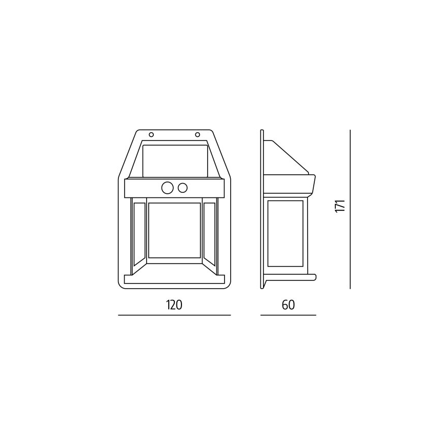 LED saules sienas gaismeklis ar sensoru OMVIA LED/3,7V 3000K IP44 1200 mAh
