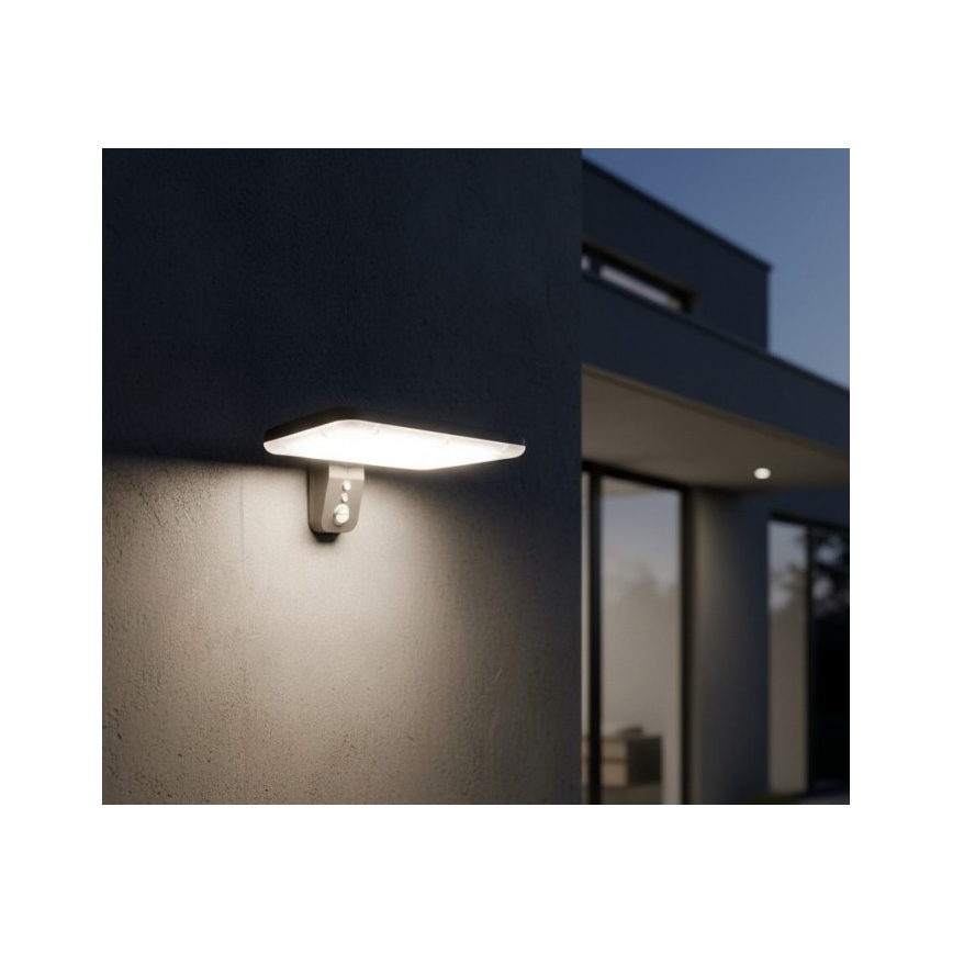 LED saules sienas gaismeklis ar sensoru PHOENIX LED/15W/3,2V 3000/4000K IP65 6000 mAh