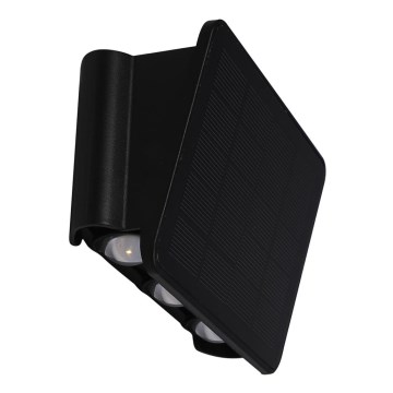 LED Saules sienas lampa ALF LED/4W/1200 mAh 6000K IP54 melna