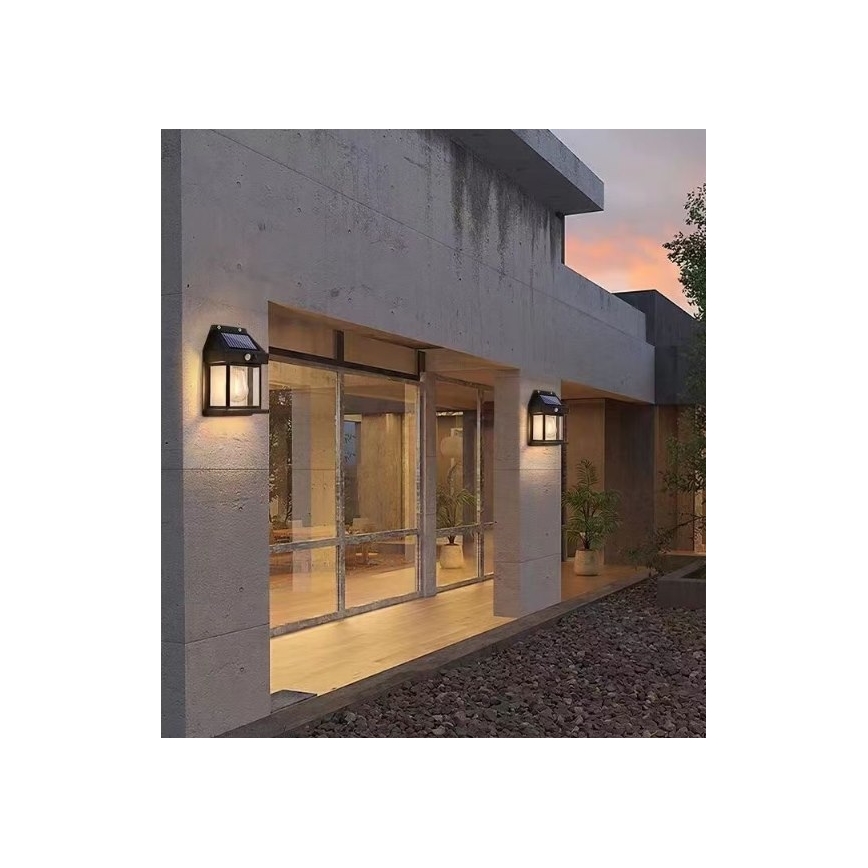 LED Saules sienas lampa ar sensoru LANTER LED/1W/3,7V 1200 mAh IP44 melna