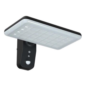LED saules sienas lampa ar sensoru LED/15W/3,2V 4000K/6000K IP65 6000 mAh melna