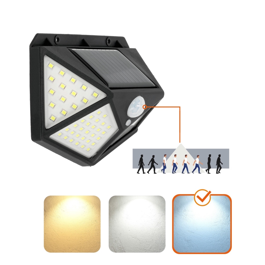 LED saules sienas lampa ar sensoru LED/1W/3,7V 6500K IP44 1200 mAh