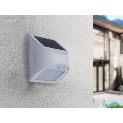 LED saules sienas gaismeklis ar sensoru LED/3W/3,7V 3000/4000K 1200 mAh IP54 balts