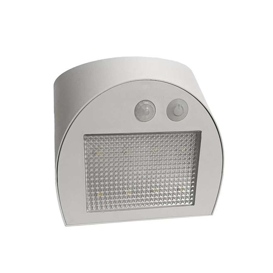 LED saules sienas gaismeklis ar sensoru LED/3W/3,7V 3000/4000K 1200 mAh IP54 balts