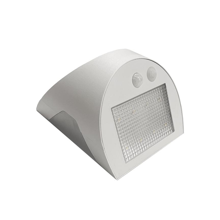 LED saules sienas gaismeklis ar sensoru LED/3W/3,7V 3000/4000K 1200 mAh IP54 balts