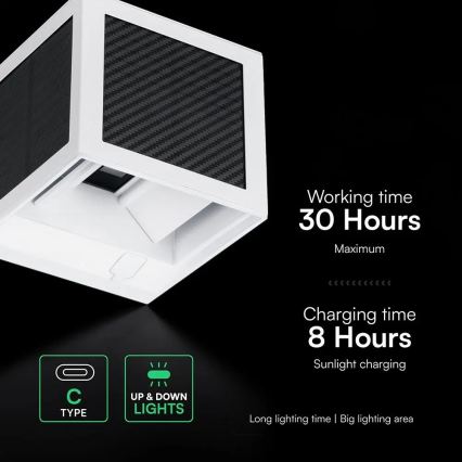 LED saules sienas gaismeklis ar sensoru LED/9W/3,7V 3000/4000/6000K IP65 2600 mAh balts