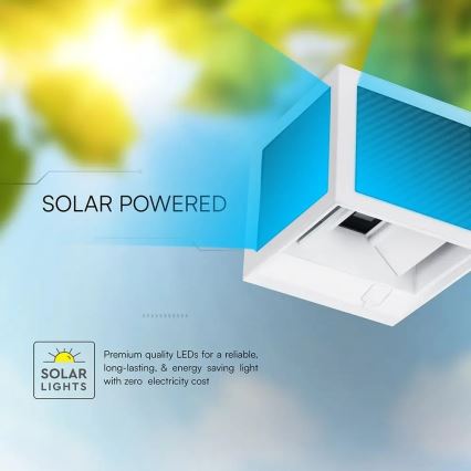 LED saules sienas gaismeklis ar sensoru LED/9W/3,7V 3000/4000/6000K IP65 2600 mAh balts