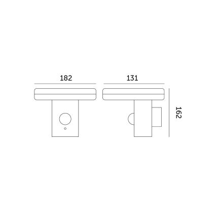 LED saules sienas lampa ar sensoru SOLARIS2 LED/5,5W/3,7V 4000K IP44 2600 mAh