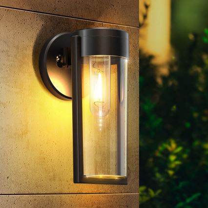 LED saules sienas lampa LED/1W/3,7V 500 mAh IP65 melna