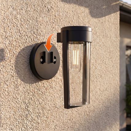 LED saules sienas lampa LED/1W/3,7V 500 mAh IP65 melna