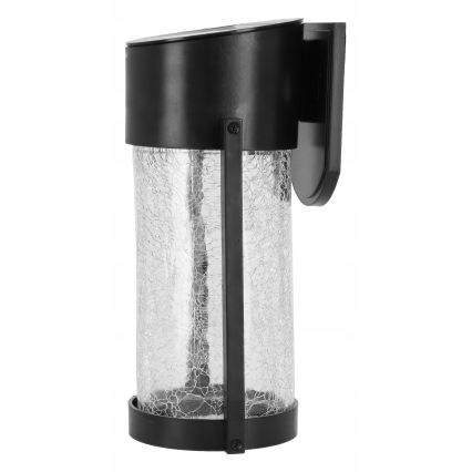 LED saules sienas lampa LED/3,7V 300 mAh IP44 melna