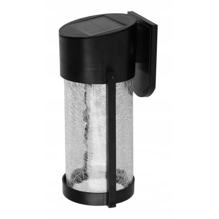 LED saules sienas lampa LED/3,7V 300 mAh IP44 melna