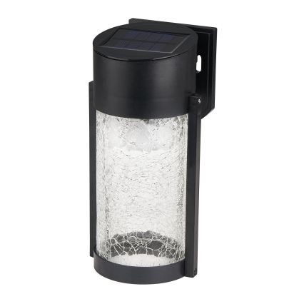 LED saules sienas lampa LED/3,7V 300 mAh IP44 melna