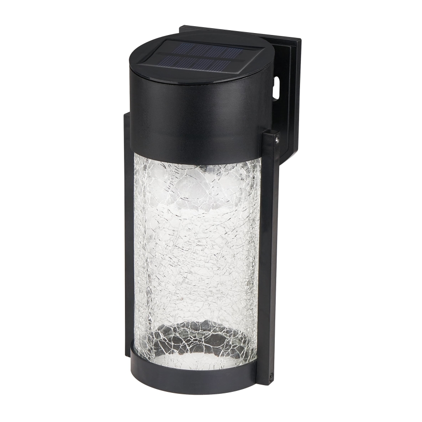 LED saules sienas lampa LED/3,7V 300 mAh IP44 melna