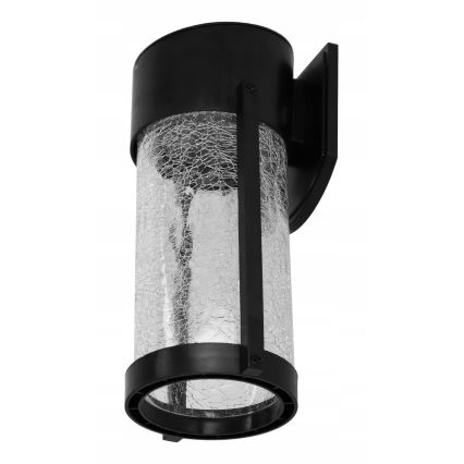 LED saules sienas lampa LED/3,7V 300 mAh IP44 melna