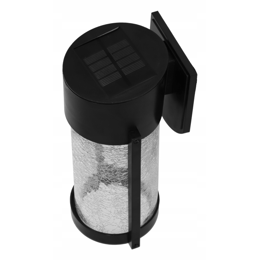 LED saules sienas lampa LED/3,7V 300 mAh IP44 melna