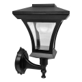 LED saules sienas lampa TIRANA LED/1,2V 1800 mAh IP44 melna