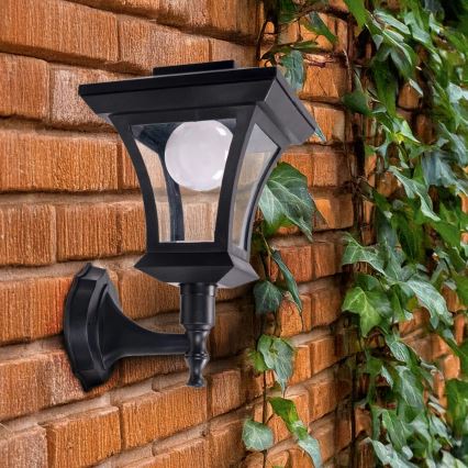 LED saules sienas lampa TIRANA LED/1,2V 1800 mAh IP44 melna