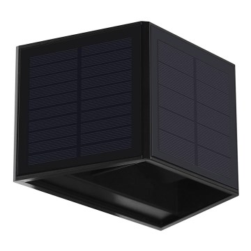 LED Saules sienas lampa WINGS LED/2W/1200 mAh 3,7V 3000K IP54 melna