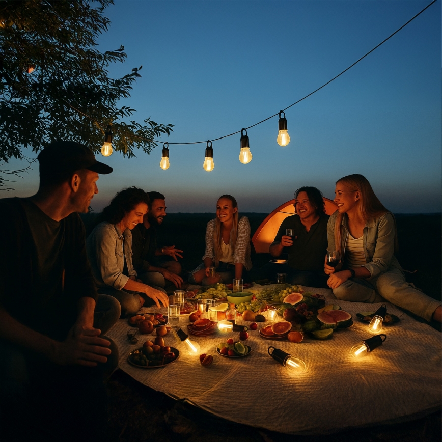 LED saules uzlādējamais lukturis LUMINA LUMO LED/USB, 300 mAh, melns
