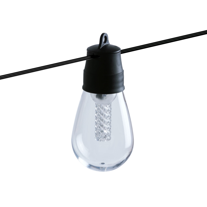 LED regulējama saules virtene 25xLED/1,5W/3,7/5V 2700-10000K 2200 mAh 15 m IP65 melna + tālvadības pults