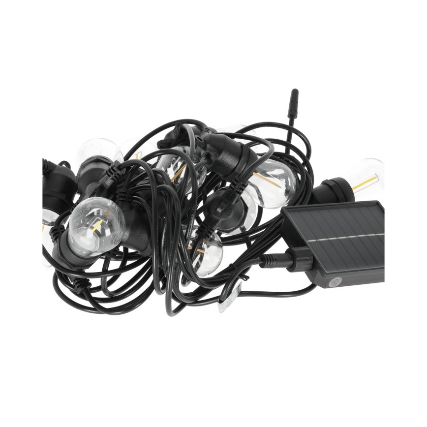 Dimmējama LED saules dekoratīvā virtene STARLIGHT NEO 10xE27/3,7V 2700K IP54 1200 mAh 11,5m + tālvadība