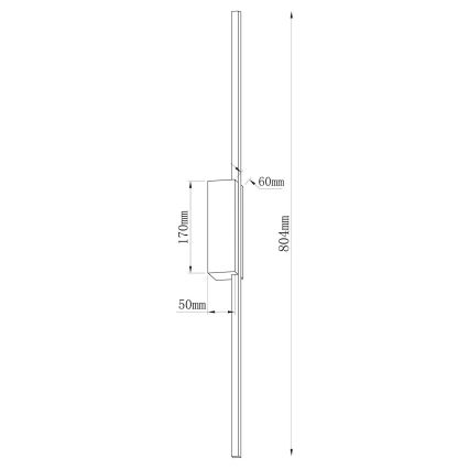 LED sienas gaismeklis AISHA LED/12W/230V 4000K 80 cm melns